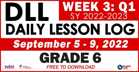 Grade 6 Daily Lesson Log (DLL) for Week 5 Quarter 1 .